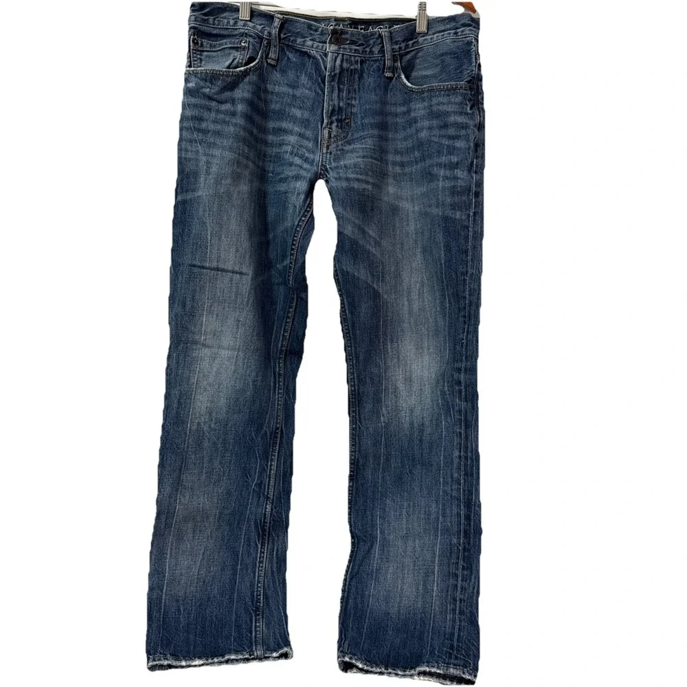 American Eagle Mens Slim Straight‎ Jeans Blue Denim Size 36x32 Used